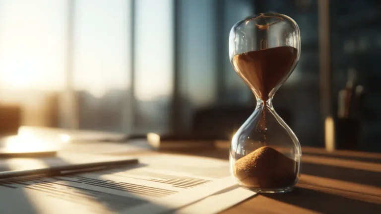 Hourglass symbolizing the duration of a contested divorce