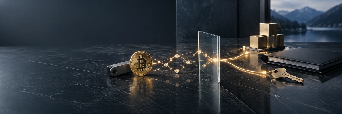 Bitcoin transaction trail between protected and recoverable assets